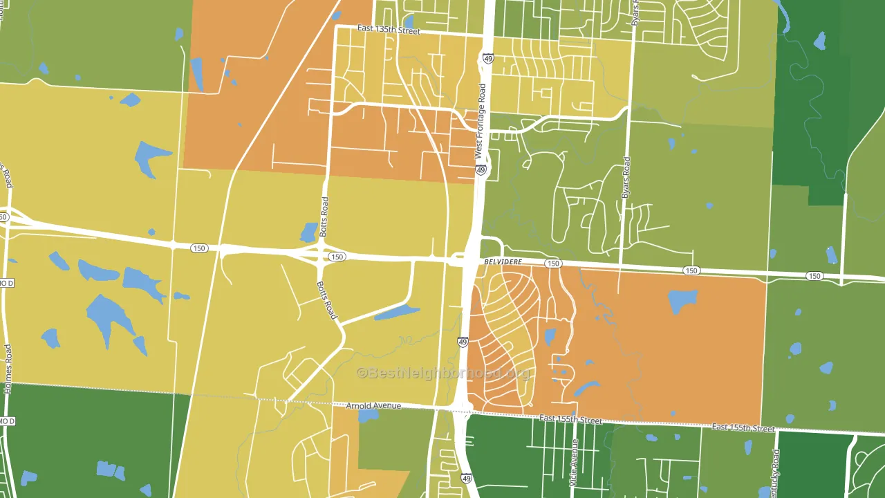 64147, MO block-group voter-turnout map