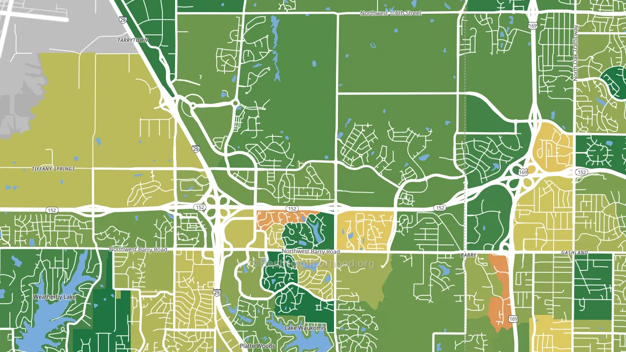 64154, MO block-group voter-turnout map