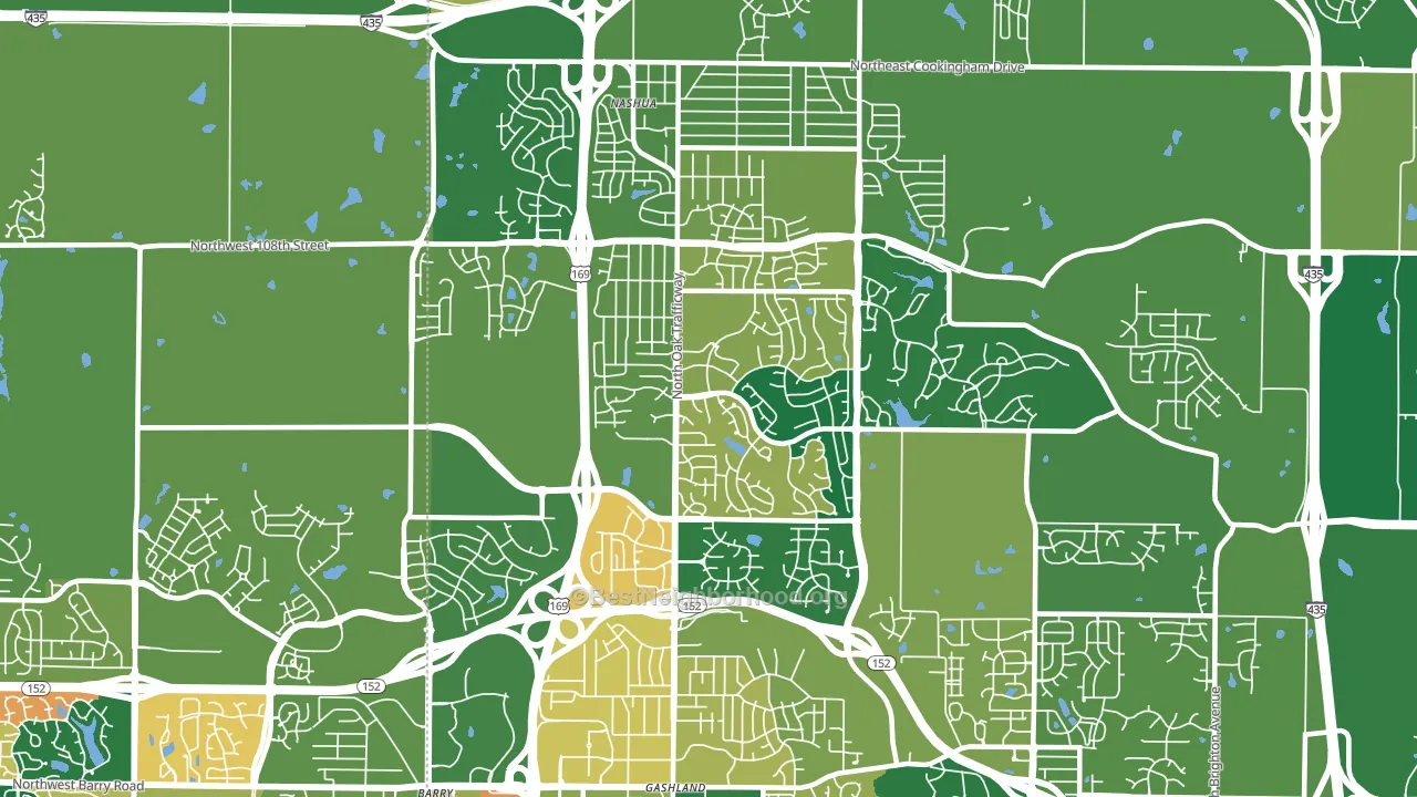 64155, MO block-group voter-turnout map