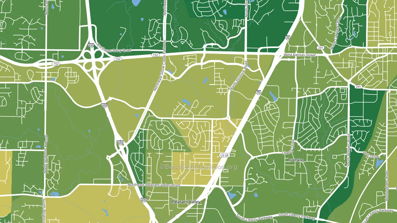 64158, MO block-group voter-turnout map