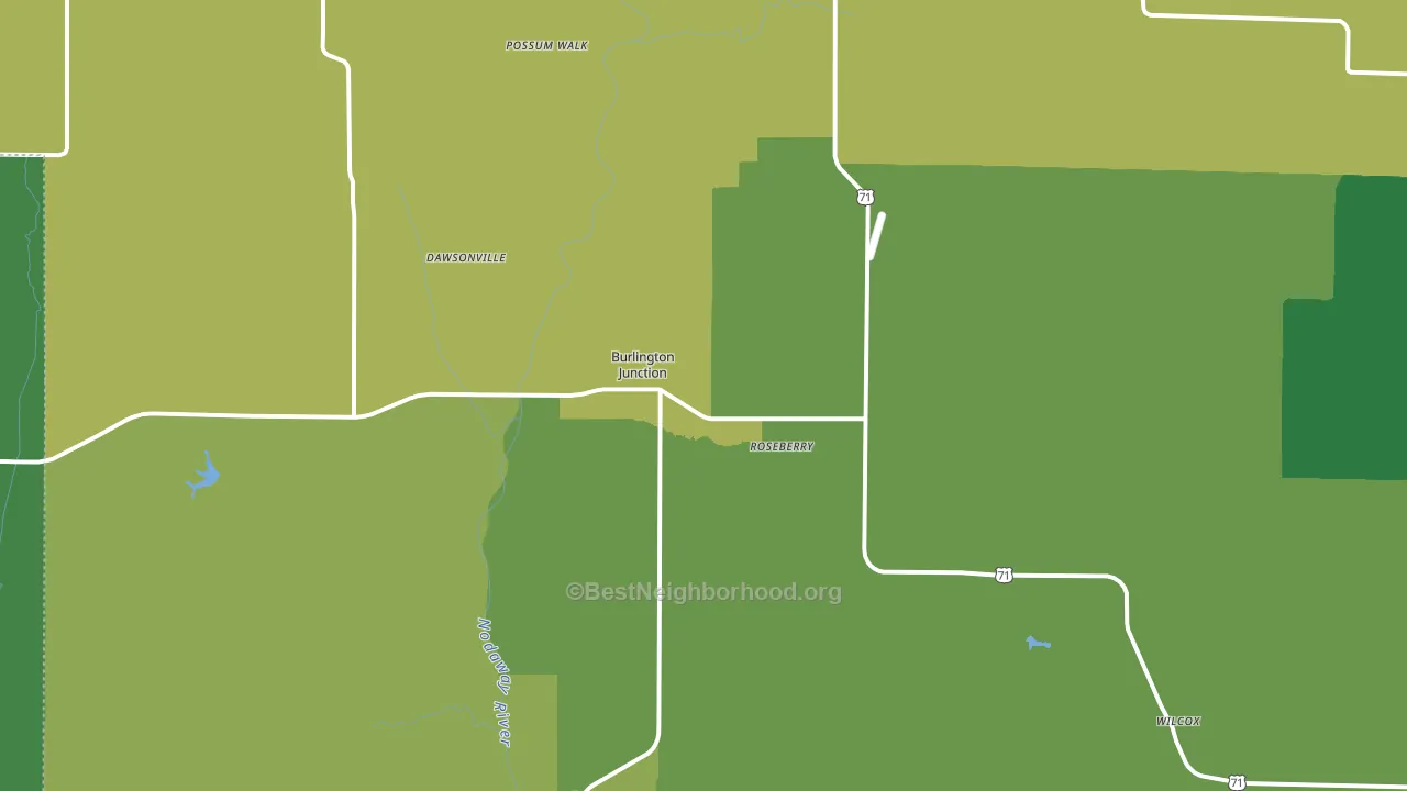 64428, MO block-group voter-turnout map