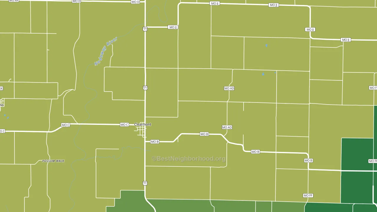 64431, MO block-group voter-turnout map