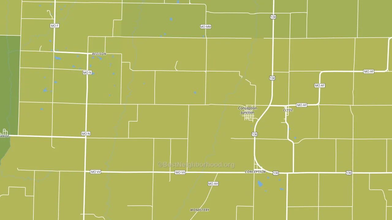64434, MO block-group voter-turnout map