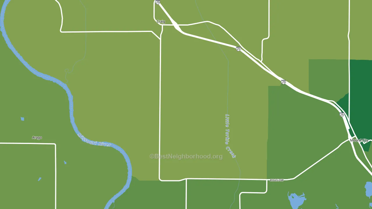 64437, MO block-group voter-turnout map