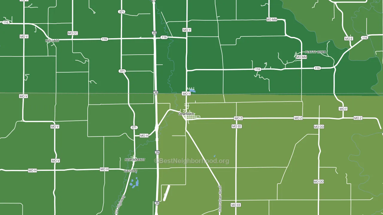 64439, MO block-group voter-turnout map