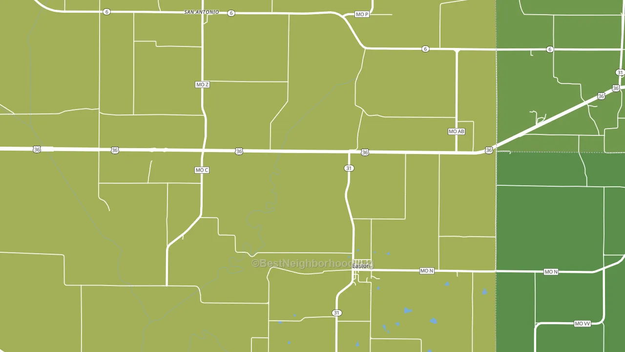 64443, MO block-group voter-turnout map