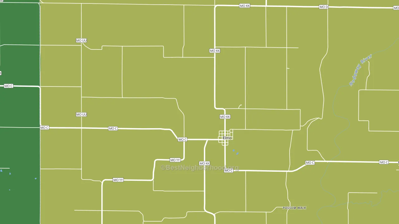64445, MO block-group voter-turnout map