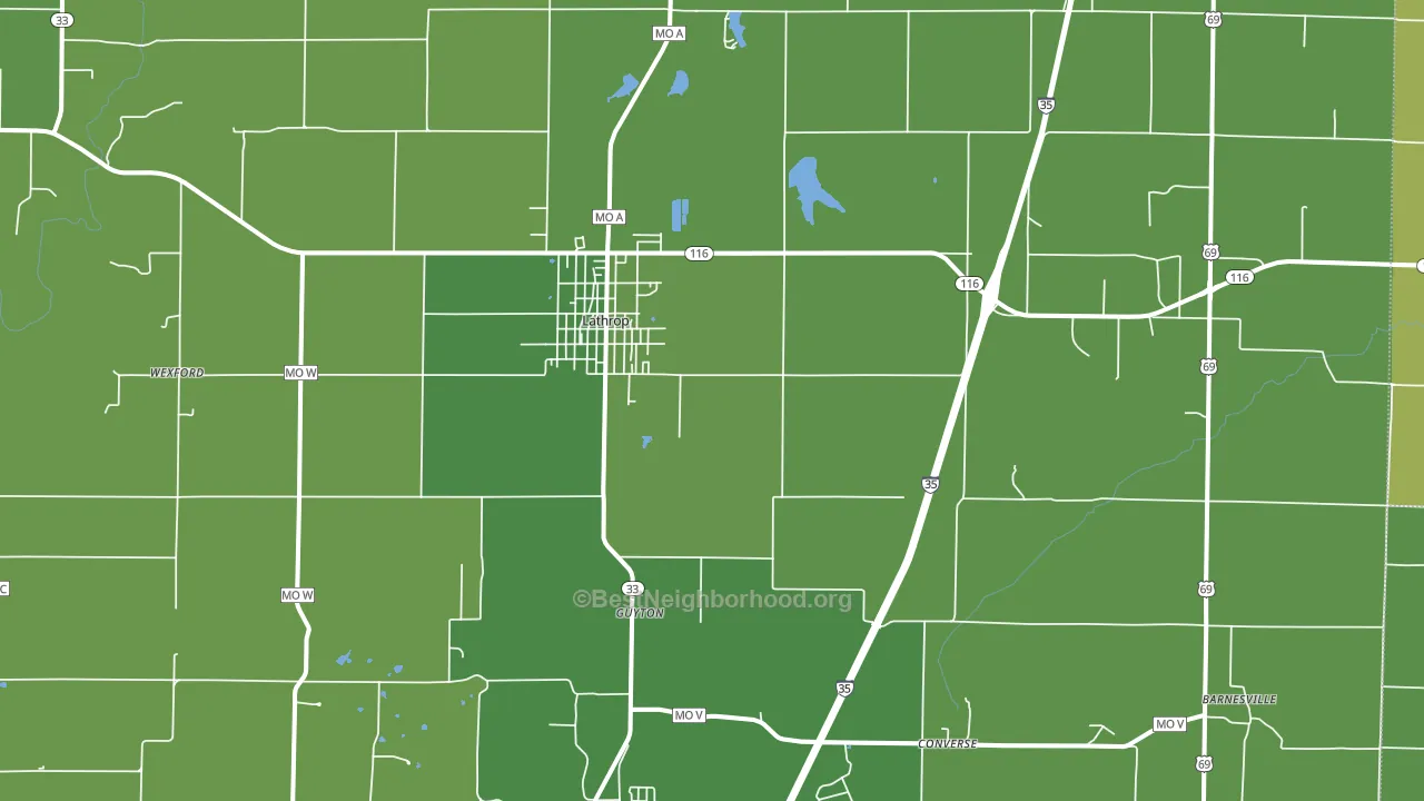 64465, MO block-group voter-turnout map