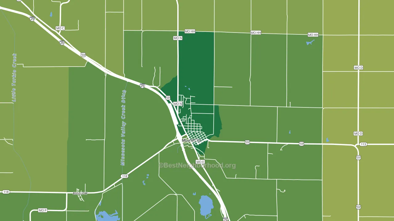 64470, MO block-group voter-turnout map