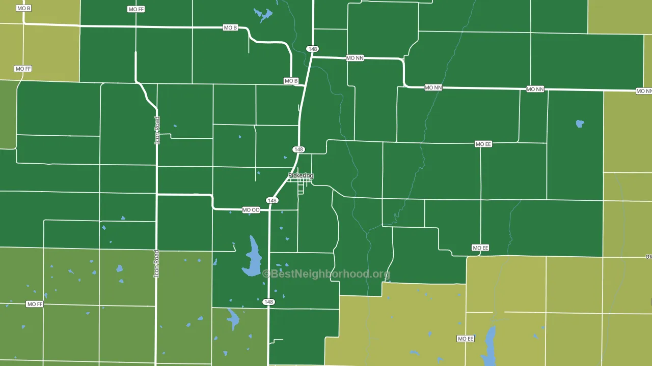 64476, MO block-group voter-turnout map