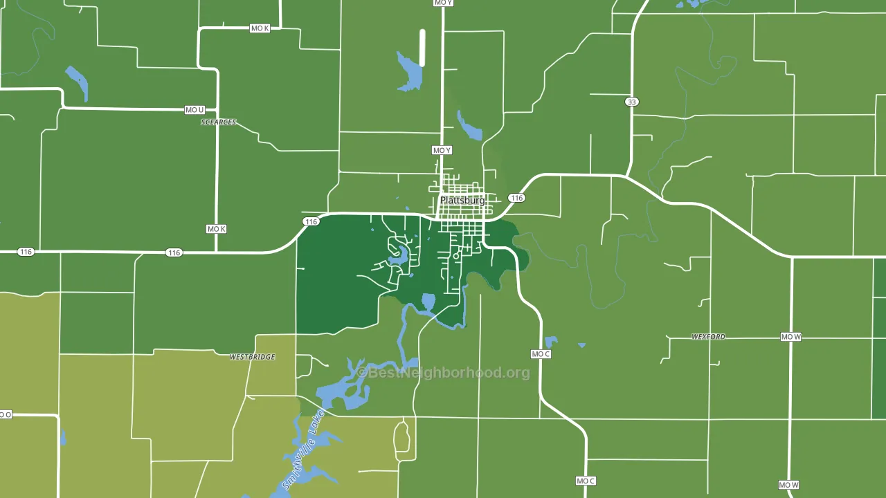 64477, MO block-group voter-turnout map