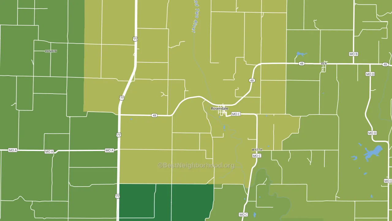 64483, MO block-group voter-turnout map