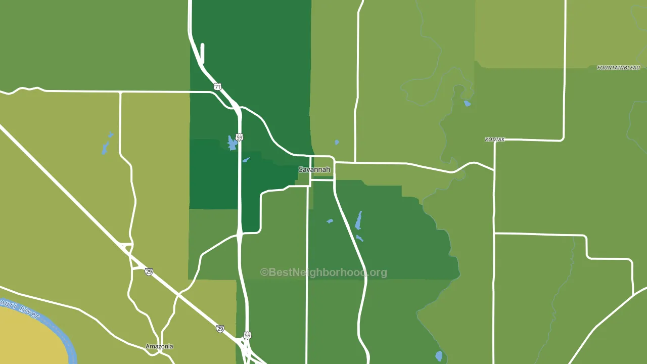 64485, MO block-group voter-turnout map
