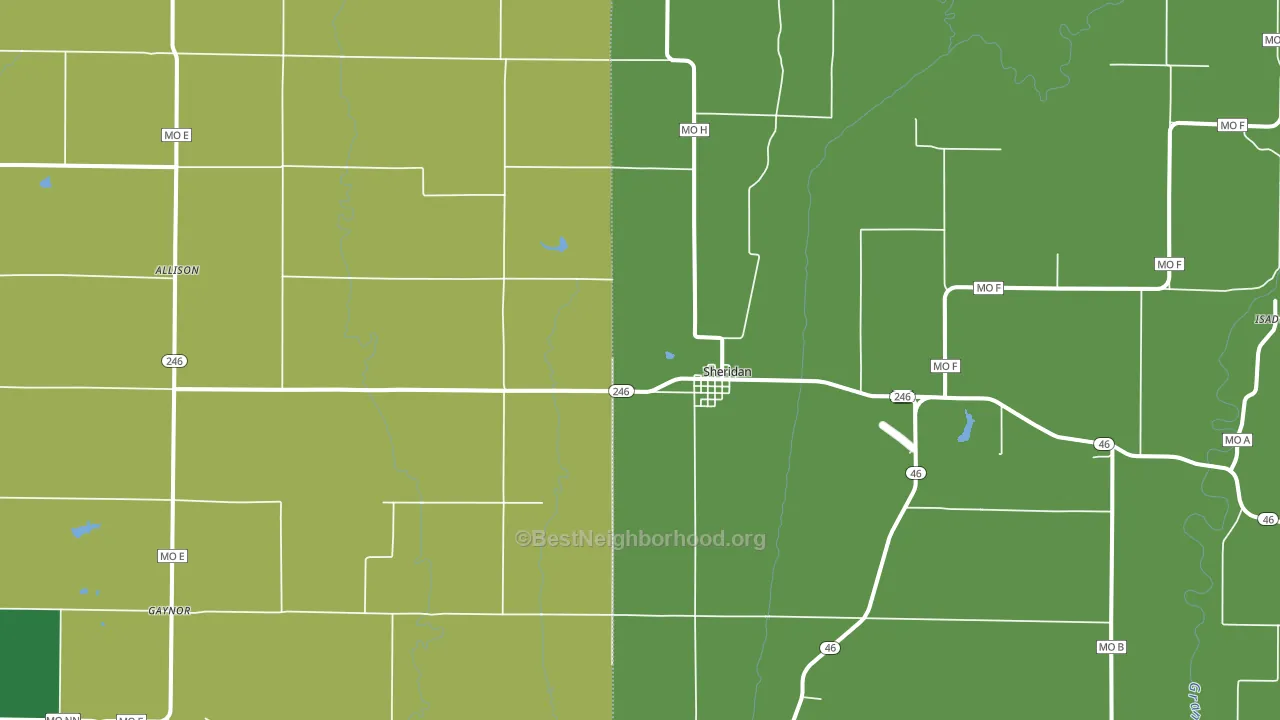64486, MO block-group voter-turnout map