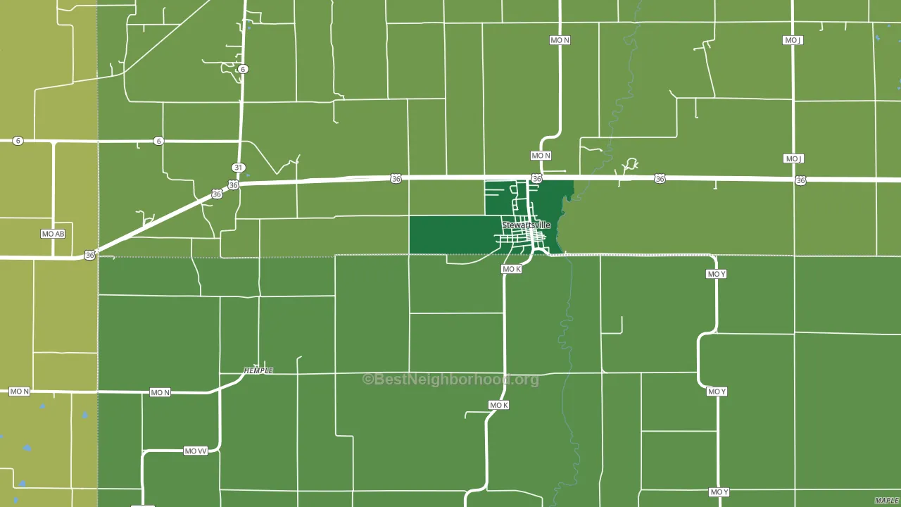64490, MO block-group voter-turnout map