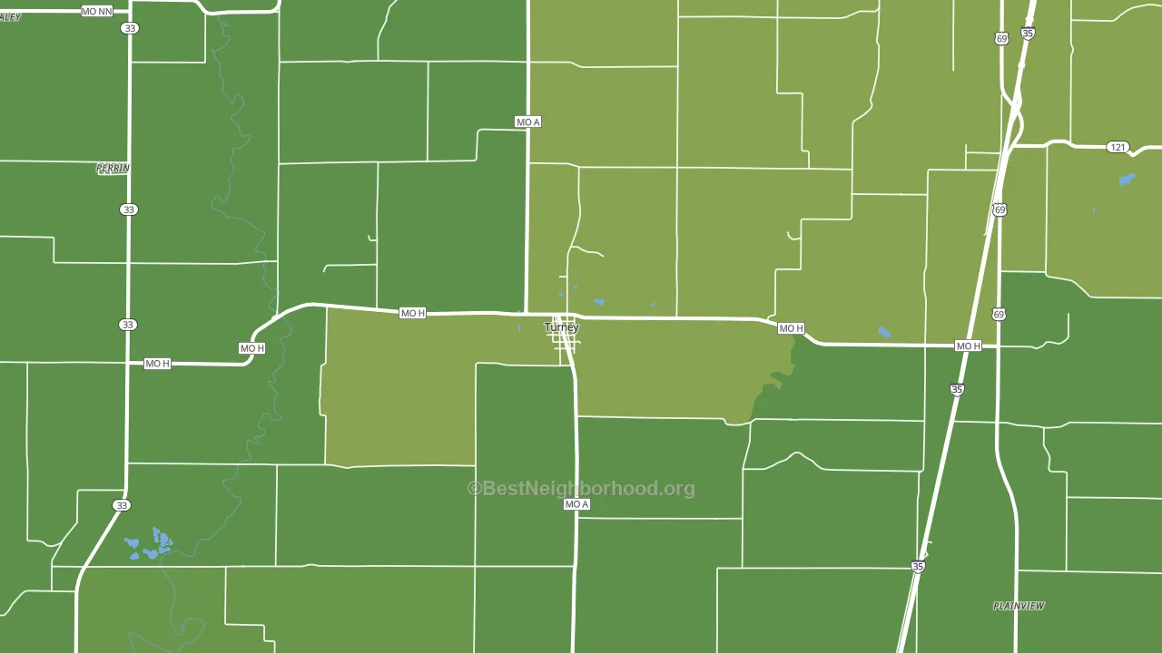 64493, MO block-group voter-turnout map