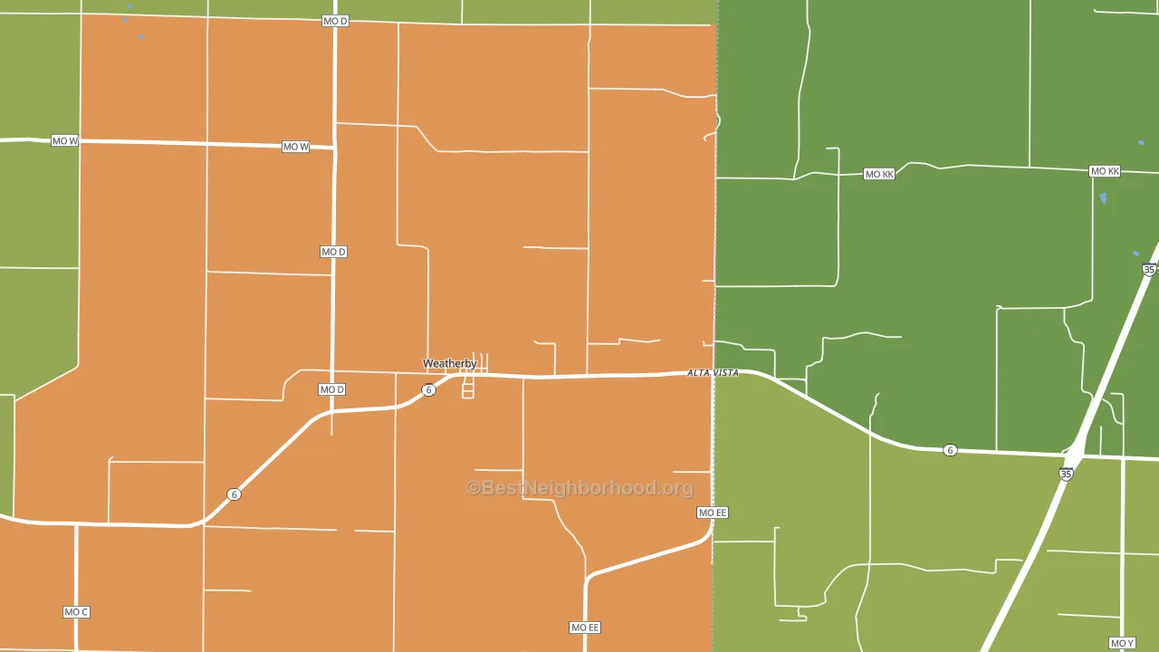 64497, MO block-group voter-turnout map
