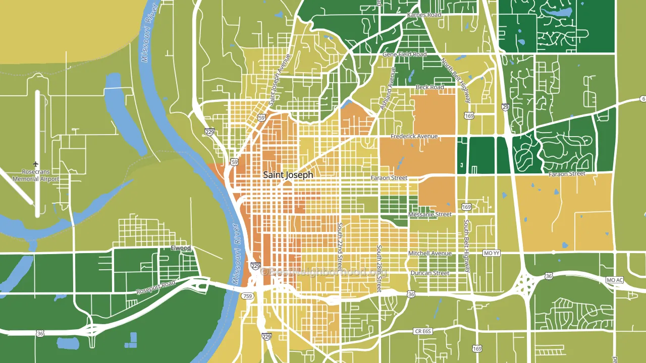 64501, MO block-group voter-turnout map