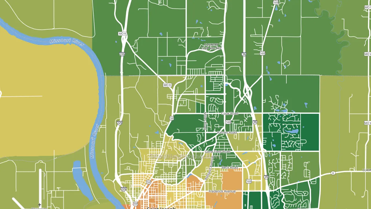 64505, MO block-group voter-turnout map