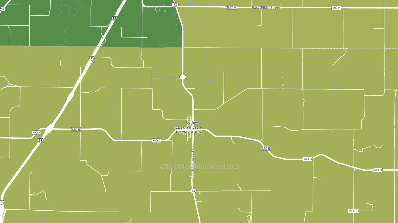 64636, MO block-group voter-turnout map