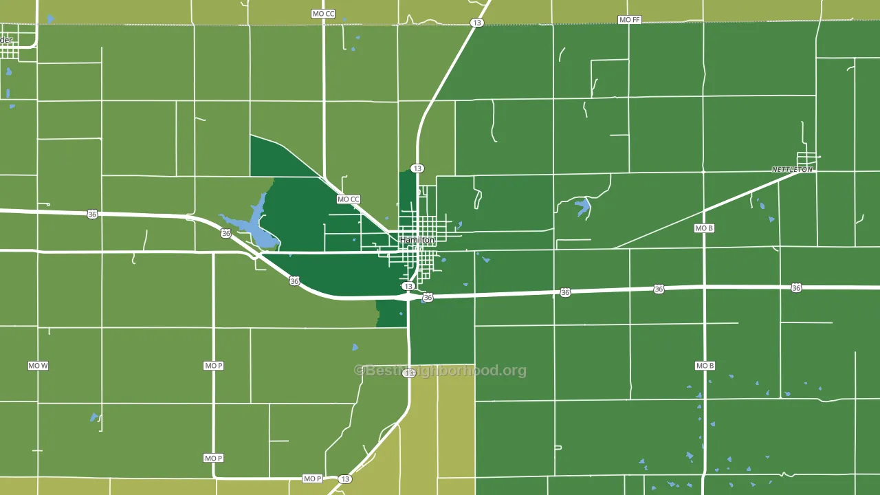 64644, MO block-group voter-turnout map