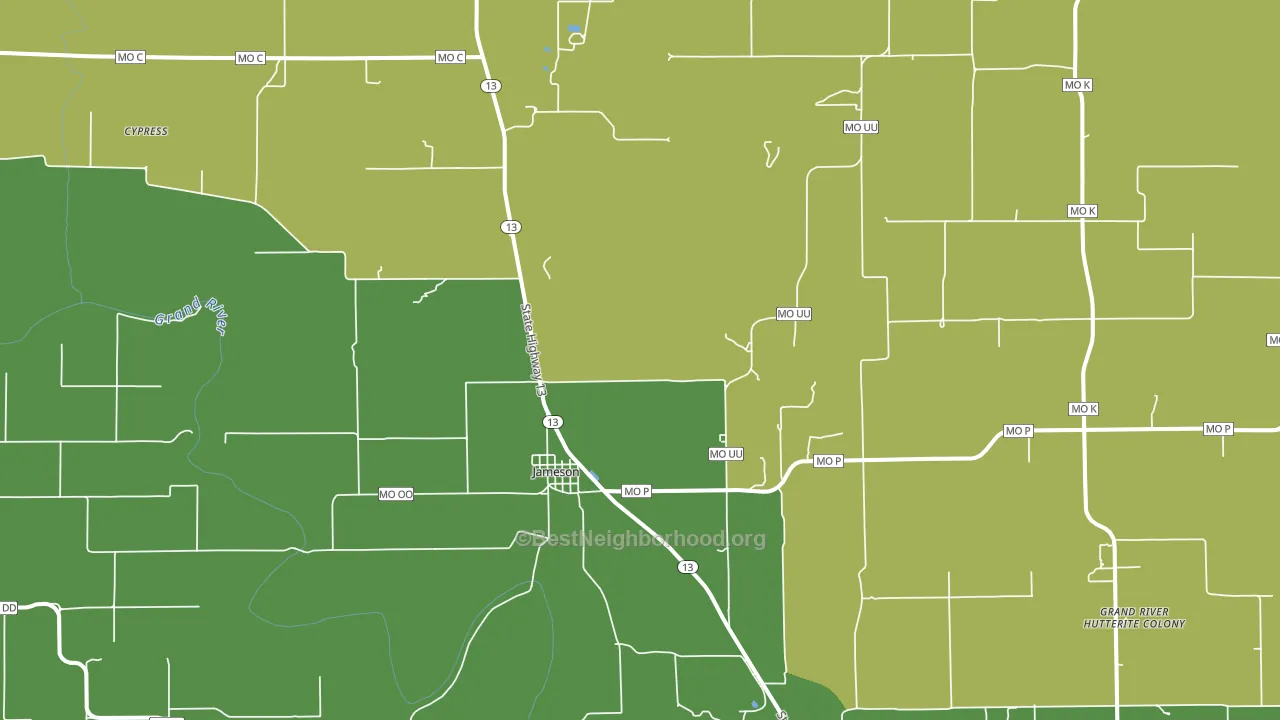 64647, MO block-group voter-turnout map