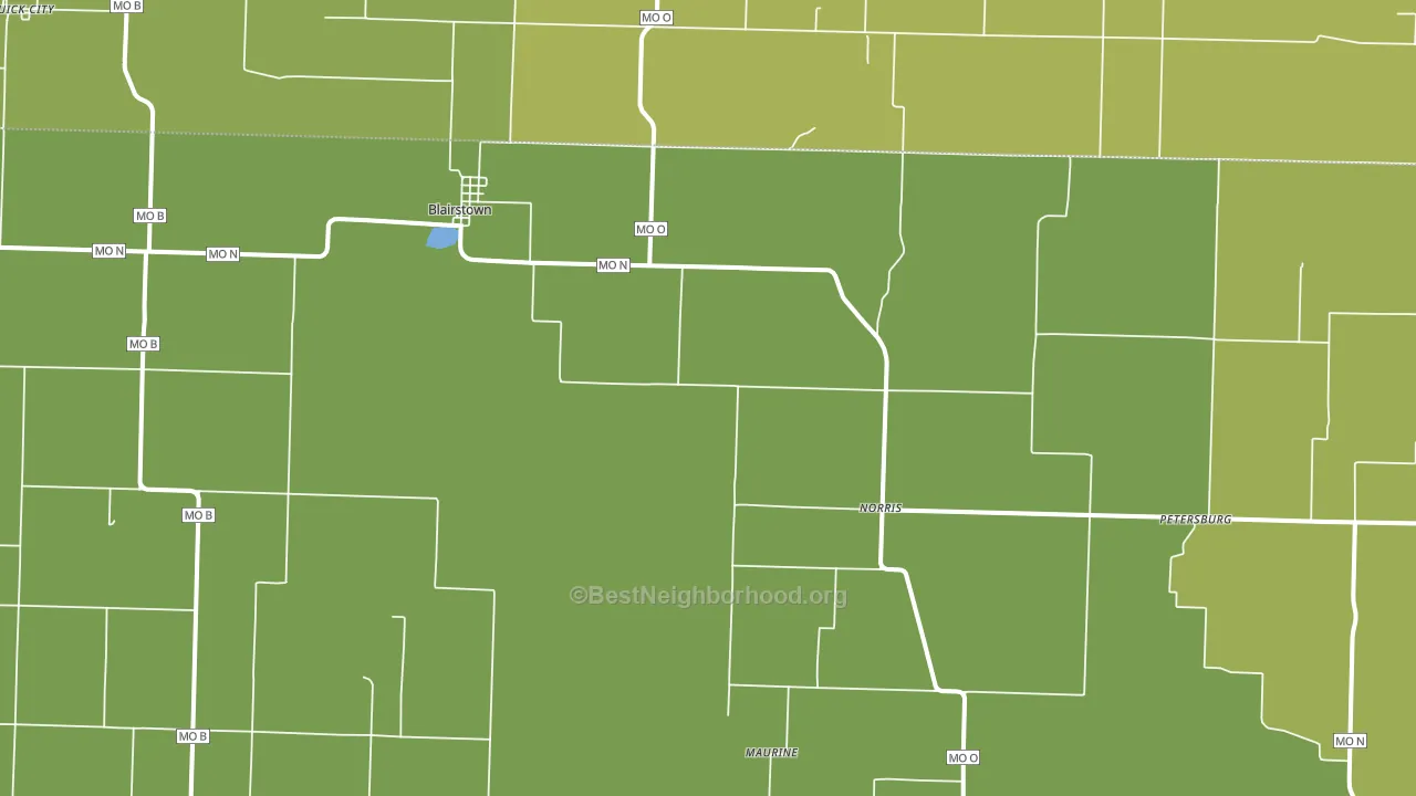 64726, MO block-group voter-turnout map