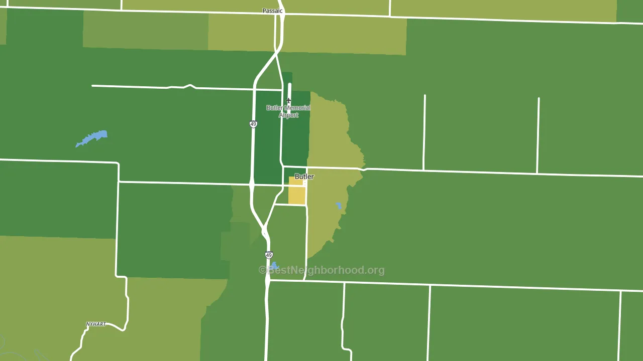 64730, MO block-group voter-turnout map