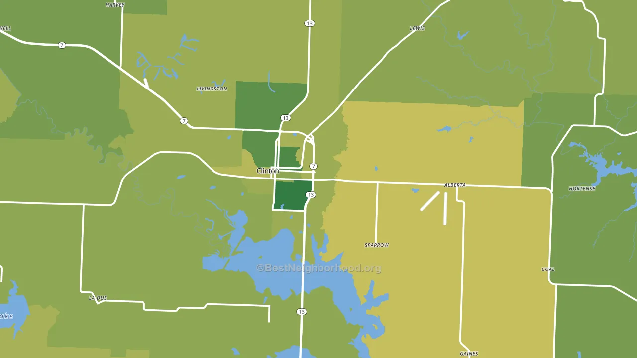 64735, MO block-group voter-turnout map