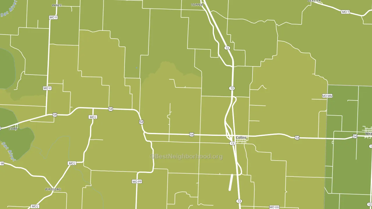 64738, MO block-group voter-turnout map