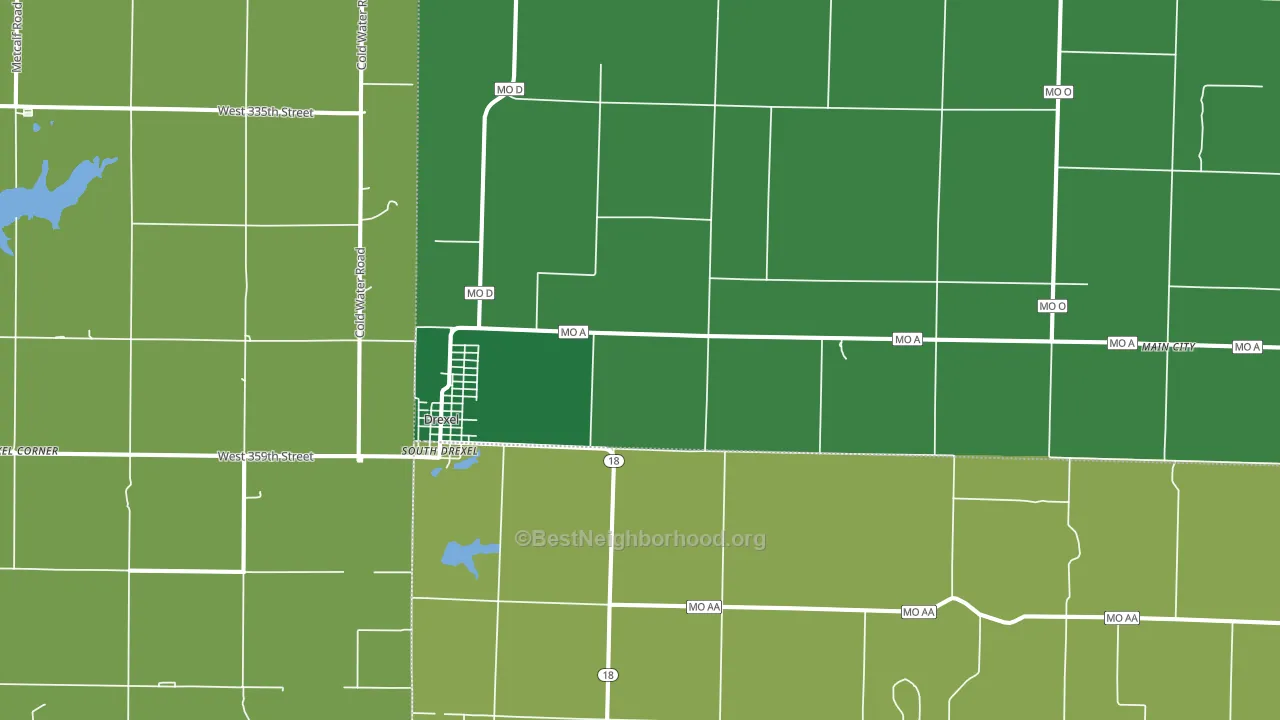 64742, MO block-group voter-turnout map