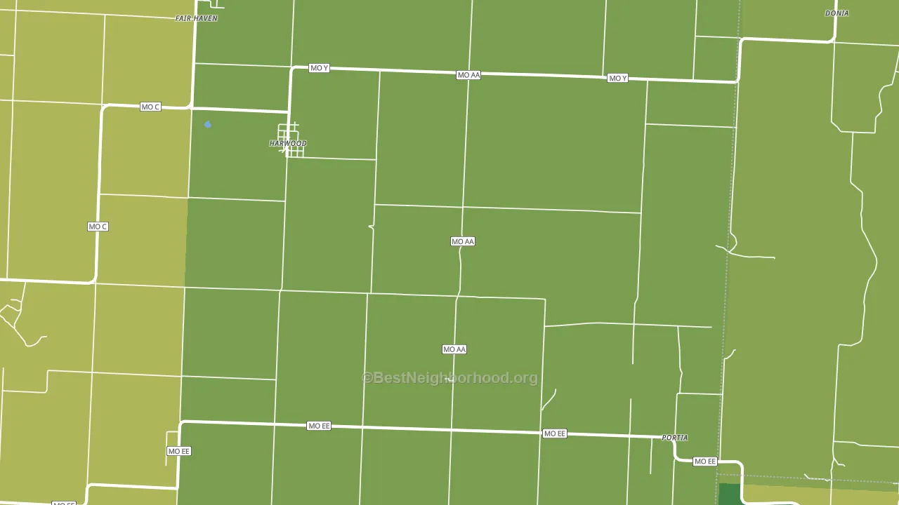 64750, MO block-group voter-turnout map