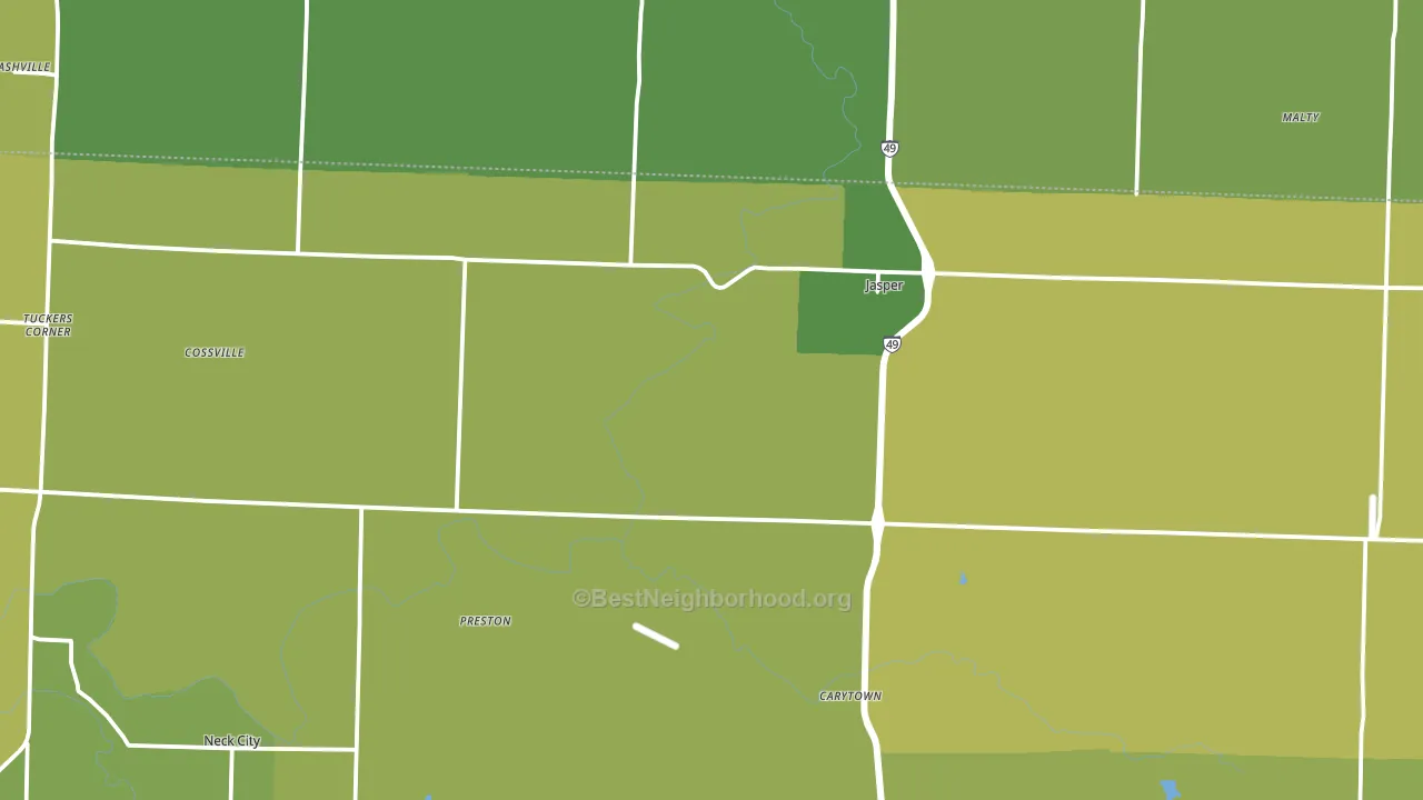 64755, MO block-group voter-turnout map