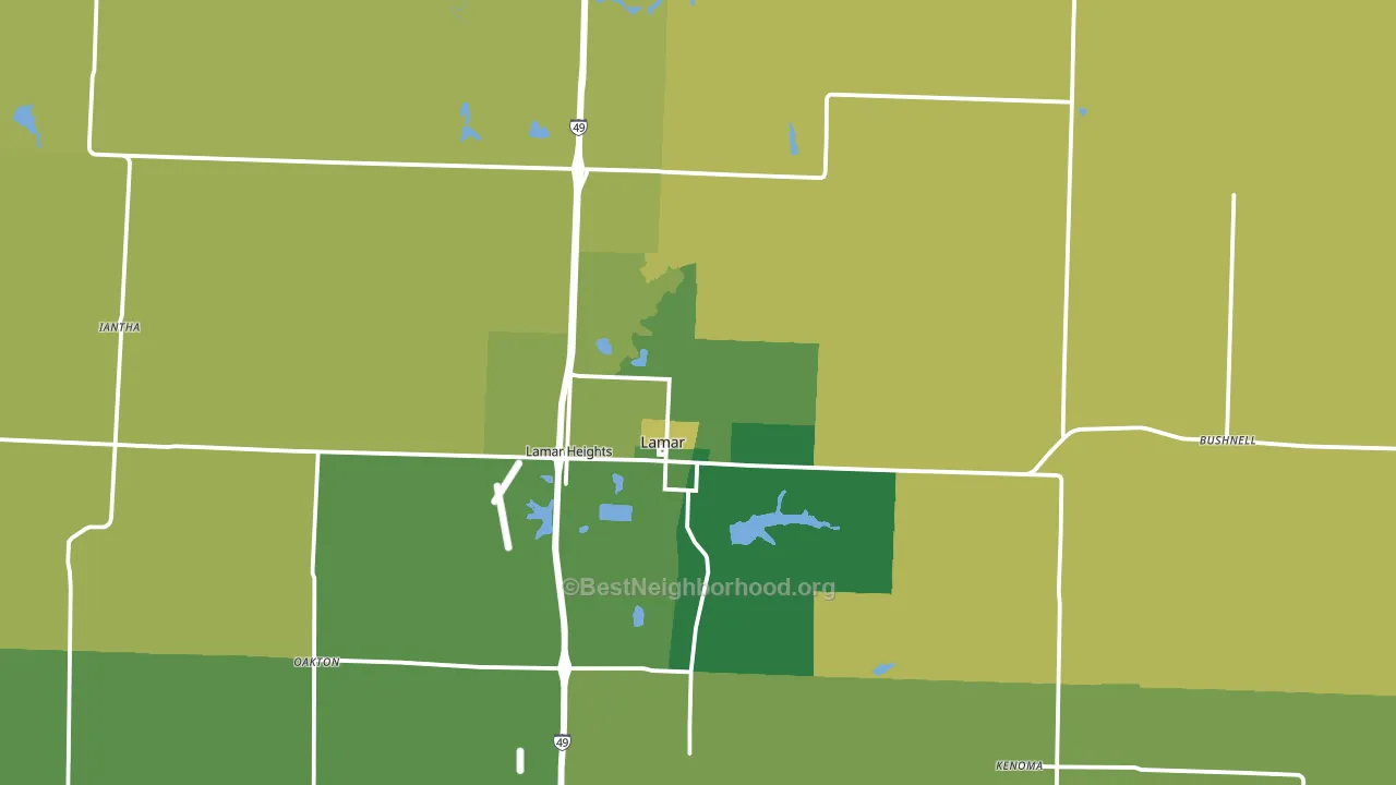 64759, MO block-group voter-turnout map