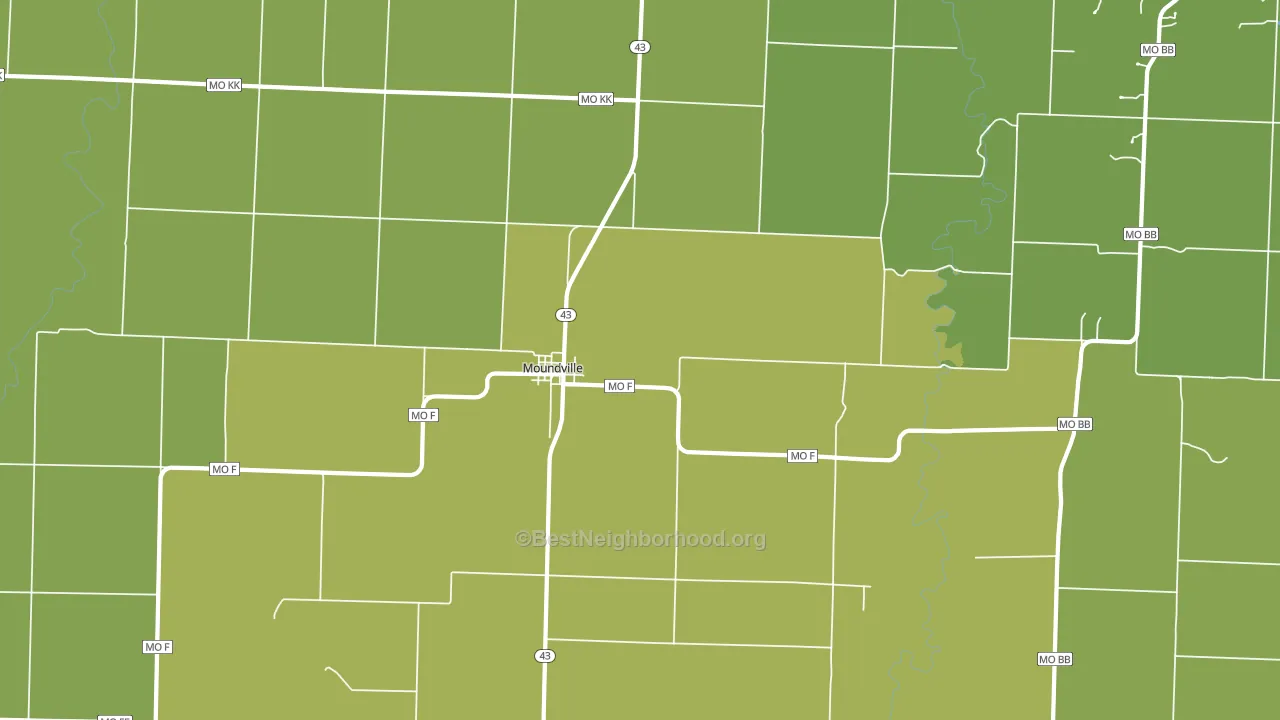 64771, MO block-group voter-turnout map