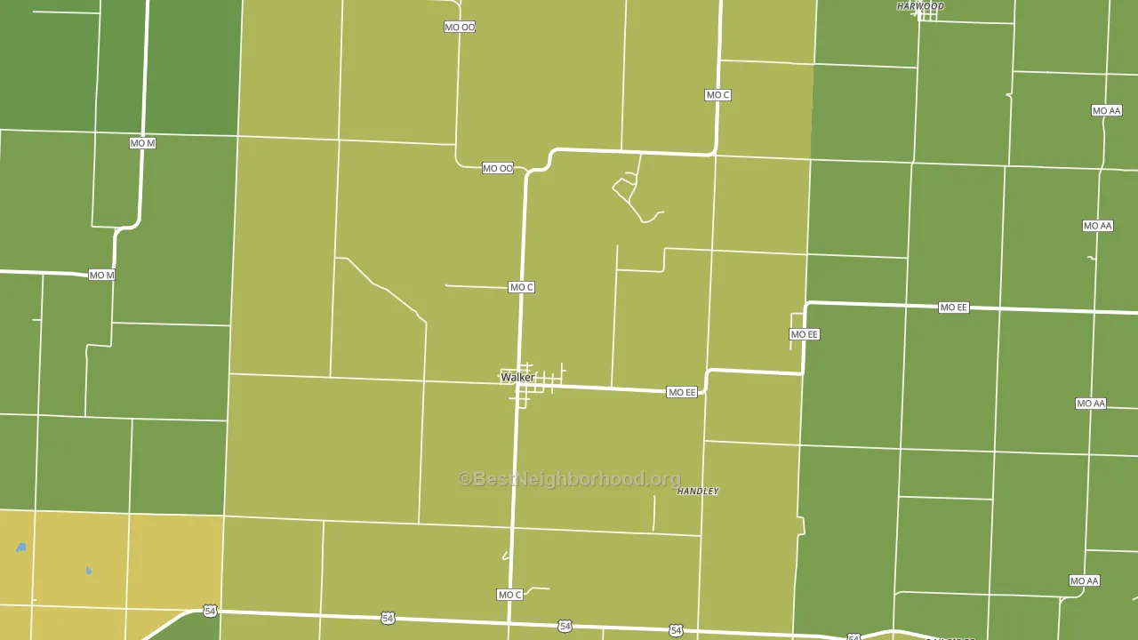 64790, MO block-group voter-turnout map