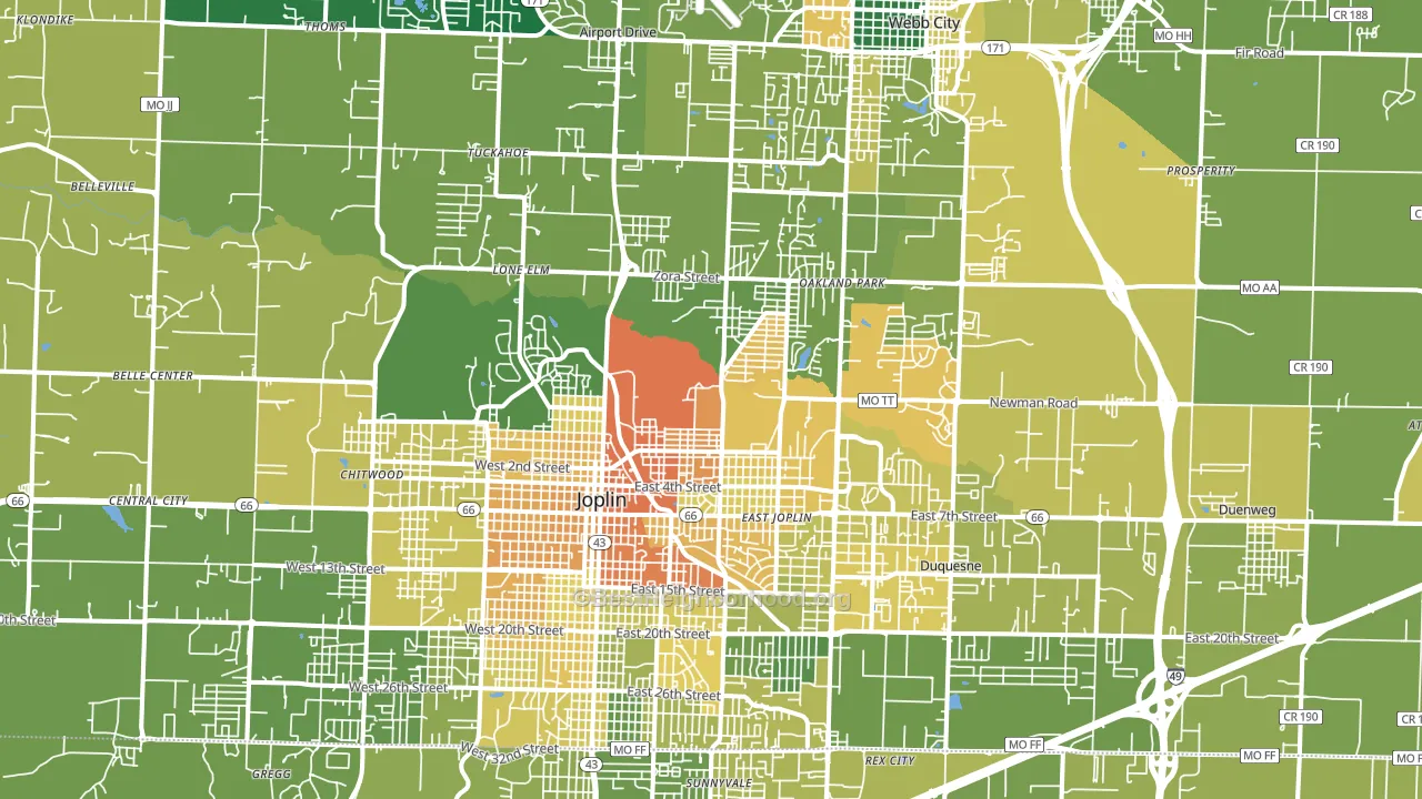 64801, MO block-group voter-turnout map