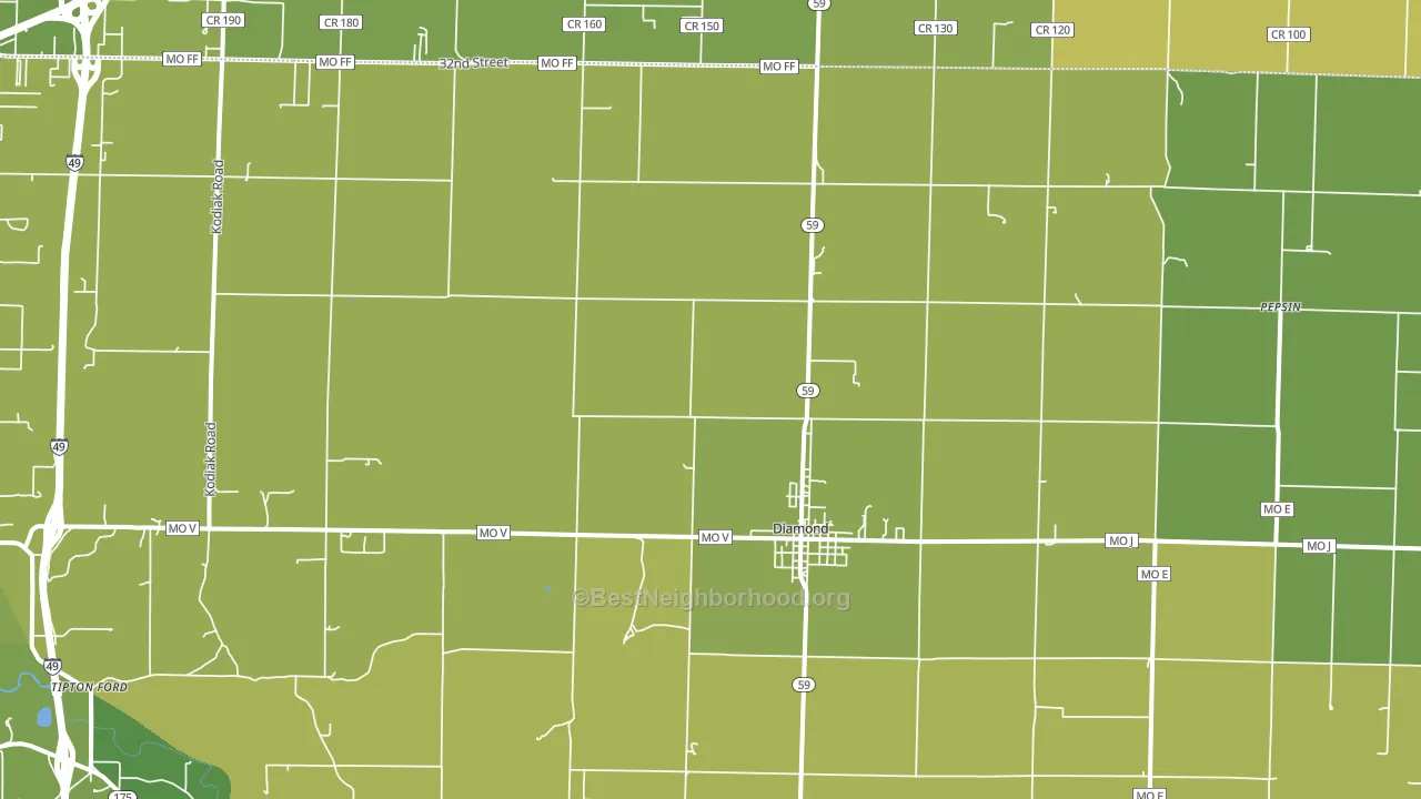 64840, MO block-group voter-turnout map