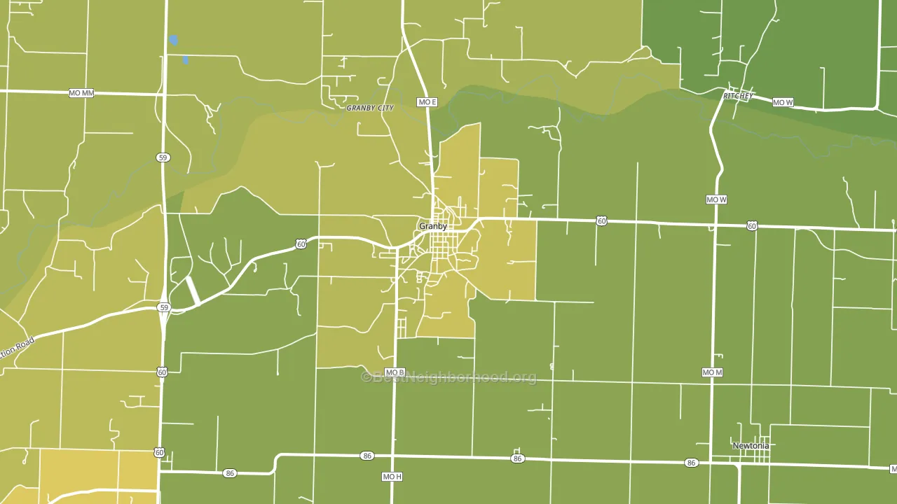 64844, MO block-group voter-turnout map