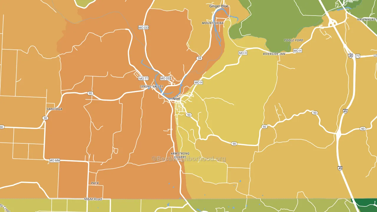 64854, MO block-group voter-turnout map