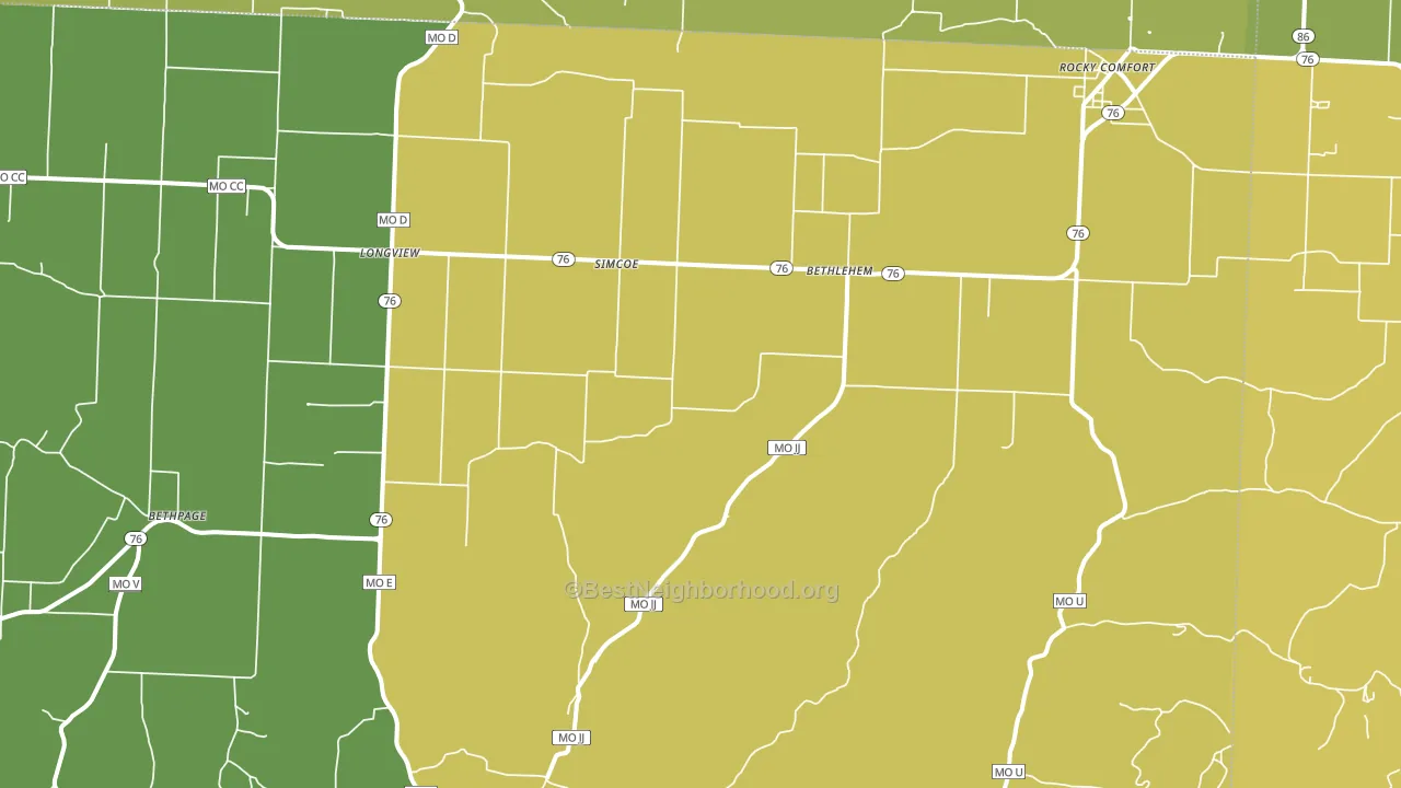 64861, MO block-group voter-turnout map