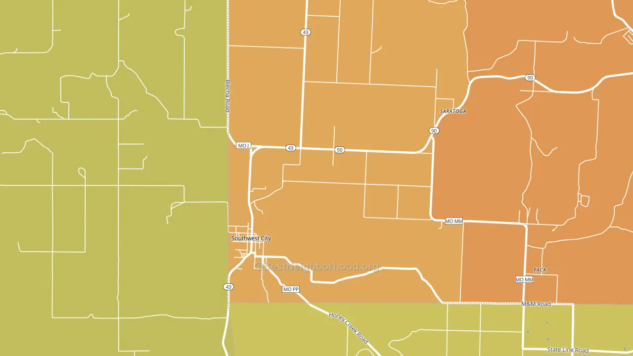 64863, MO block-group voter-turnout map