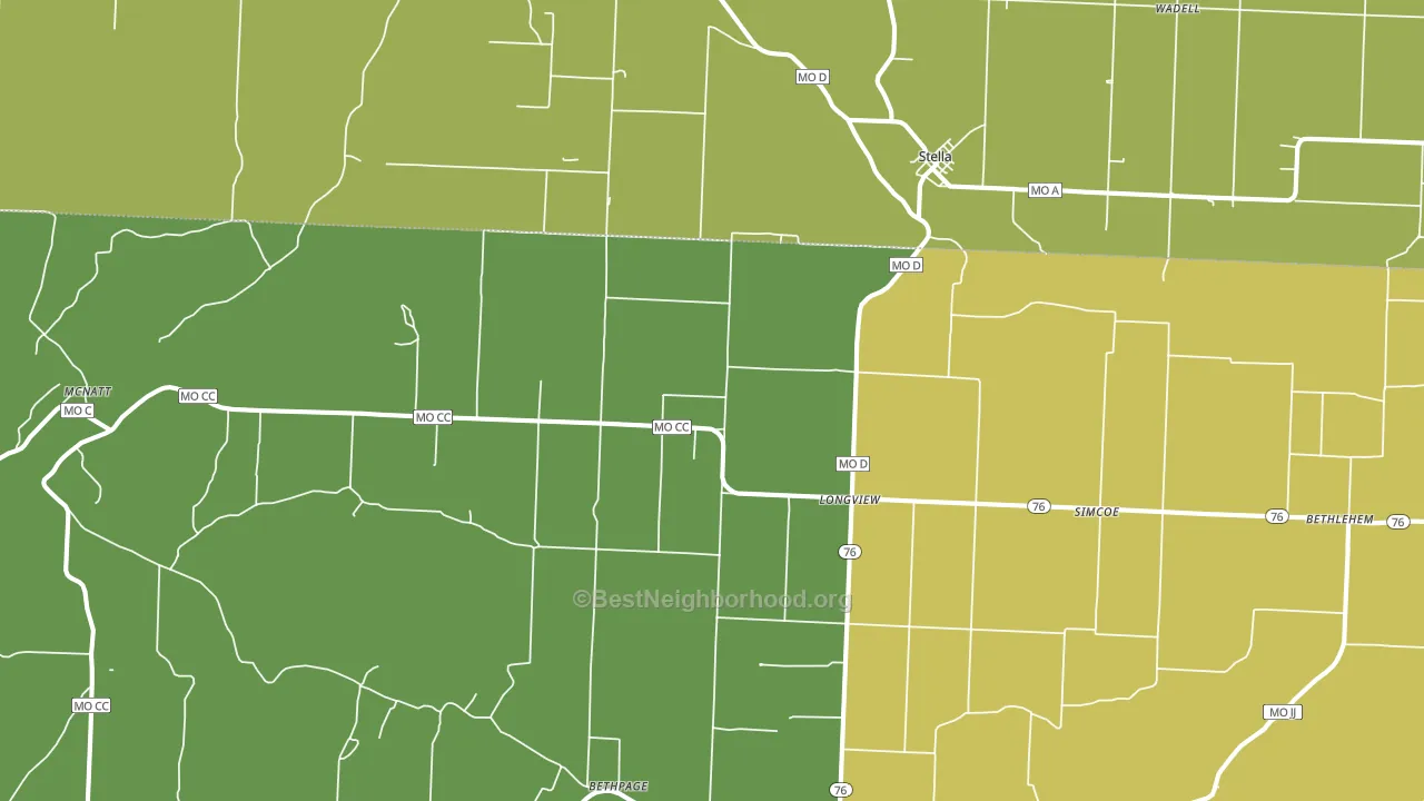64867, MO block-group voter-turnout map