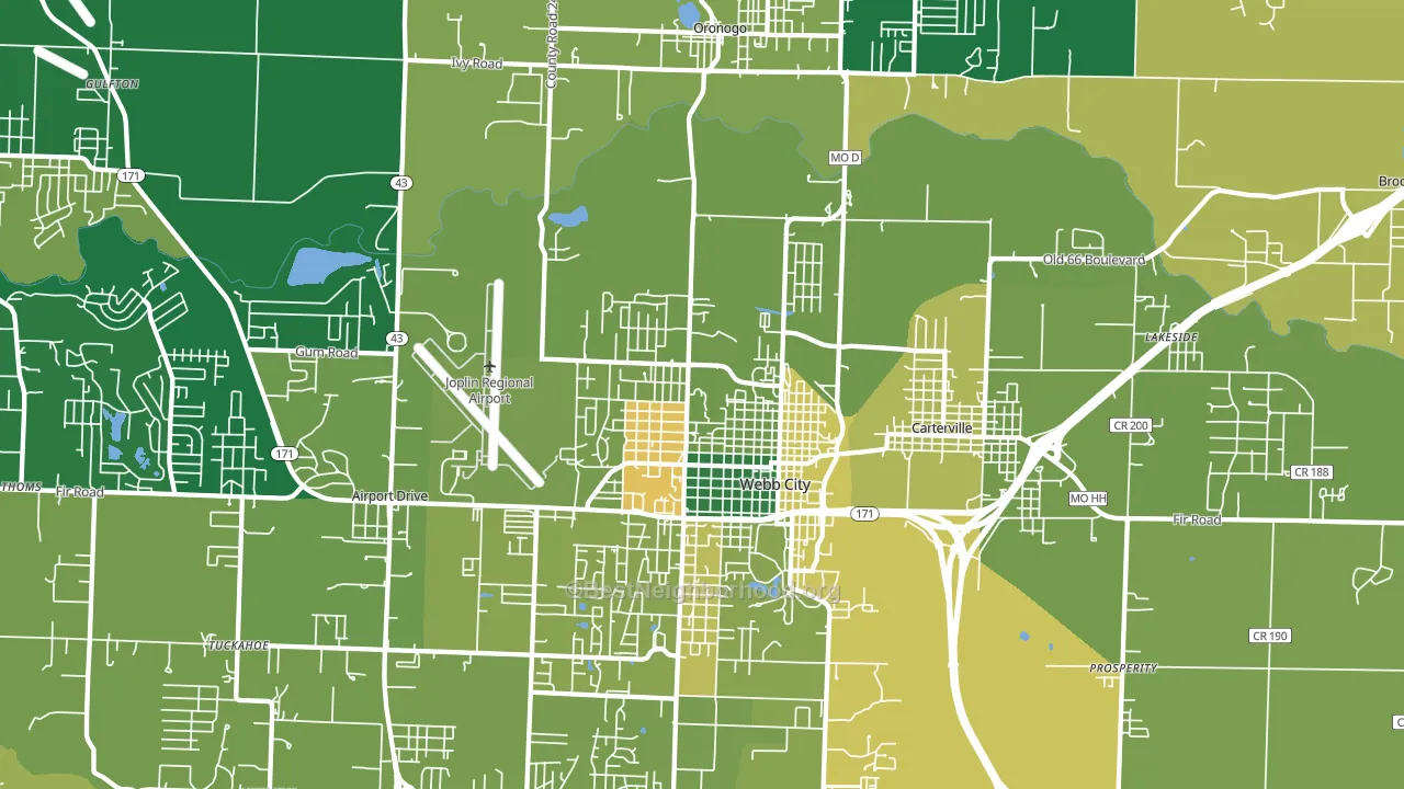 64870, MO block-group voter-turnout map