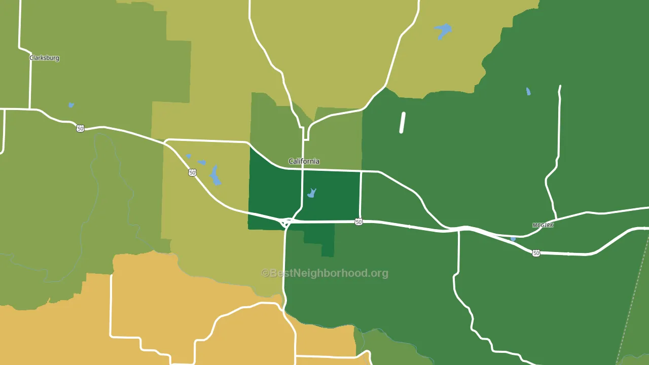 65018, MO block-group voter-turnout map