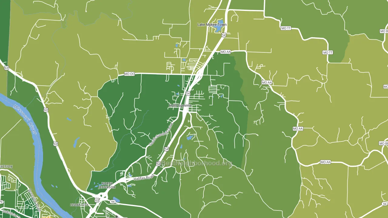 65043, MO block-group voter-turnout map