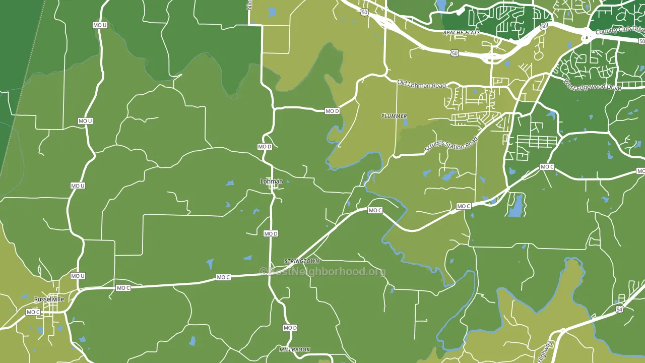 65053, MO block-group voter-turnout map