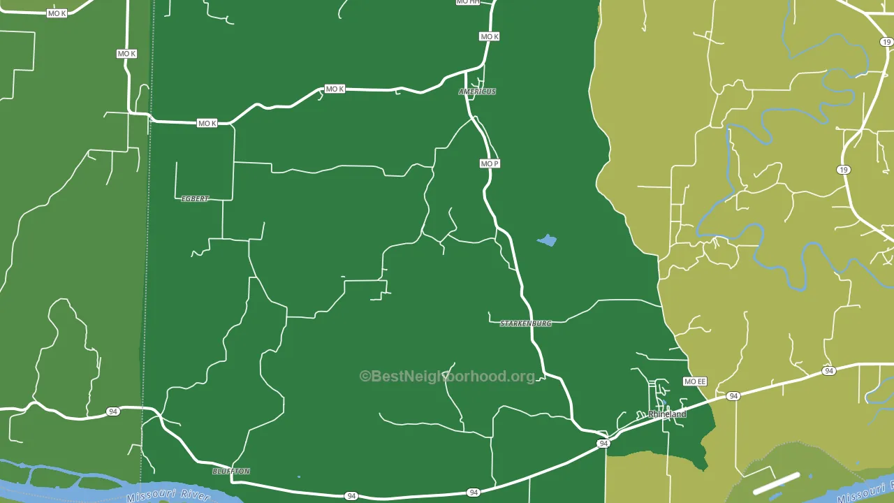 65069, MO block-group voter-turnout map
