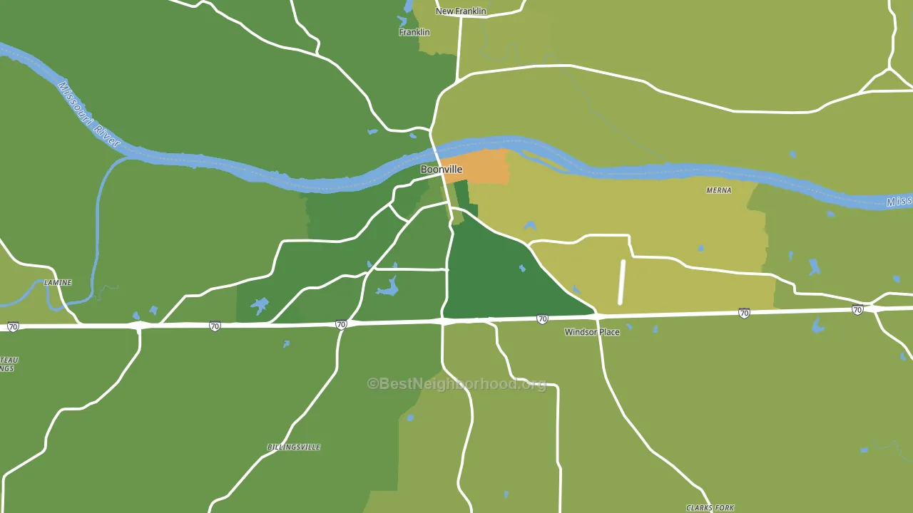 65233, MO block-group voter-turnout map