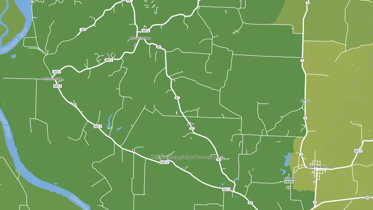 65250, MO block-group voter-turnout map